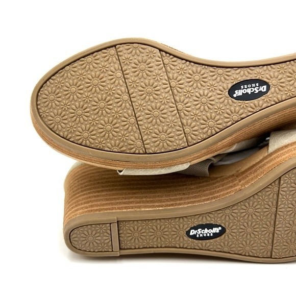 Dr Scholls Womens Size 7.5 Barton Light Gray Cream Faux Snakeskin Wedges Shoes - Picture 8 of 12